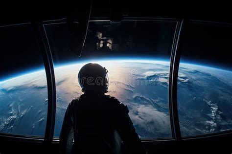 Astronauta Contemplando La Impresionante Vista De La Tierra Desde El