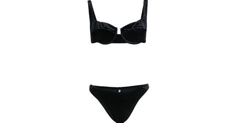 Reina Olga Brigite Velvet Bikini In Black Lyst UK