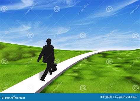 Businessman Walking On A Single Path Stock Illustration Illustration
