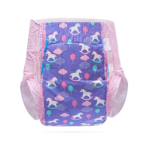 Cute Pony Style Soft Surface Layer Adult Baby Diaper Abdl 3piece Adult