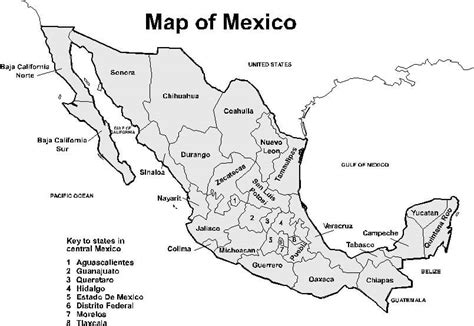 Printable Mexico Map Research Guidance Free Download And Print For You
