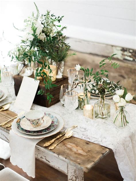 Elegant Winter Wedding Inspiration In Green White And Gold