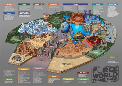 Force World Fan Concept For Star Wars Theme Park Theme Park Map Star