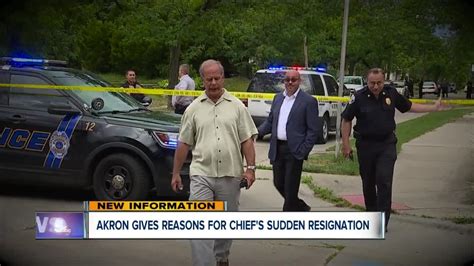 mayor akron police chief was asked to resign after evidence of conduct unbecoming of an