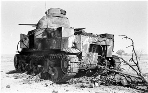Us Tank M3 Lee Knocked Out And Burned Down Near The Station Sened In