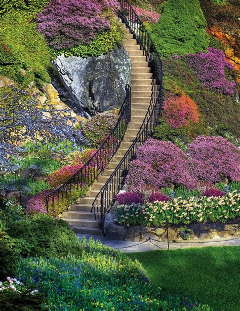 Garden Stairway 500 Piece Jigsaw Puzzle Butchart Gardens Beautiful