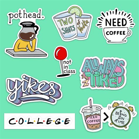 College Student Sticker Pack Etsy