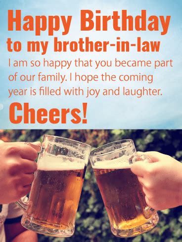 At first i never thought that we will get along, but look at us now, just like brothers! Cheers Happy Birthday Card for Brother-in-Law | Birthday ...