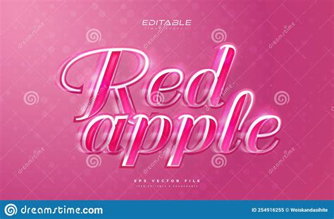 Red Apple Text Effect Editable Beautiful Red Text Style Effect Stock