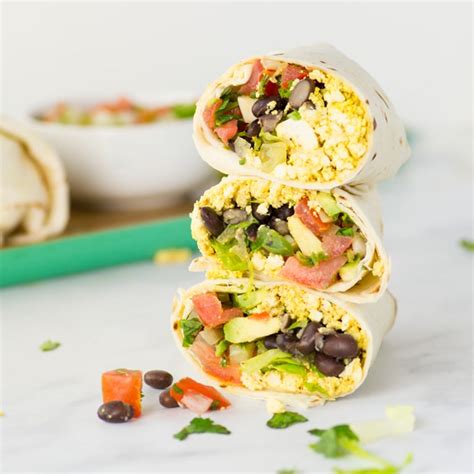 vegan tofu scramble breakfast burritos mindful avocado