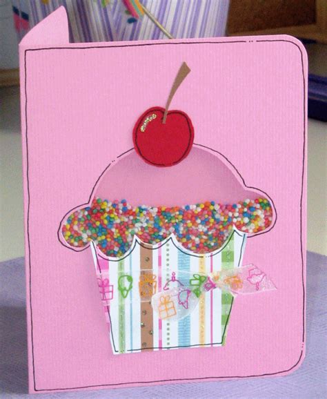 These cupcakes are great for a birthday party with a rainbow, spring, summer or wizard of oz theme. Cupcake Shaker Card | Shaker cards, Cards handmade ...