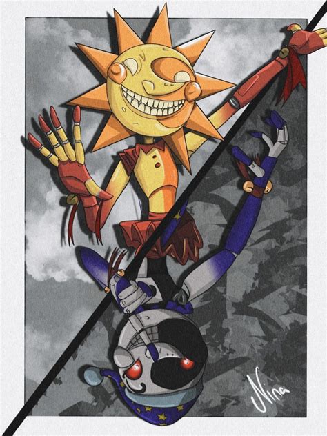 Sun And Moon From Five Nights At Freddys By Ninamakesart Malen Und
