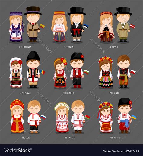 european people in national dress royalty free vector image