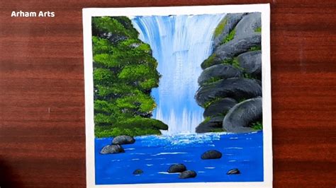 Step By Step Painting Tutorials For Beginners Easy Waterfall
