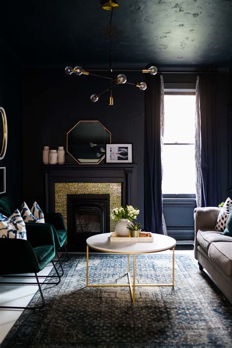 Dark Painted Walls Ceiling And Trim Moody Den For The One Room