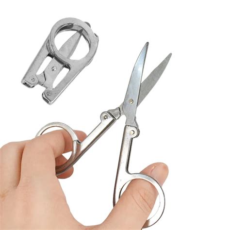Folding Stainless Steel Scissors Keychain Camping Fishing Clipper Mini