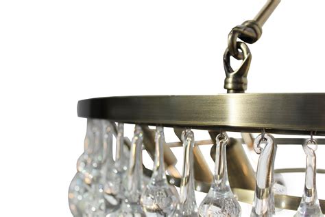 LightUpMyHome Celeste Glass Drop Crystal Chandelier Antique Brass