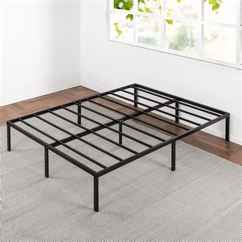 Mellow 14′ Metal Platform Bed Frame With Heavy Duty Steel Slats Black