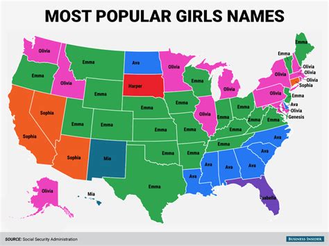 Here Are The Most Popular Baby Names In Every State Business Insider