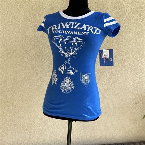 Harry Potter Triwizard Tournament Blue White Striped Tee Top New Nwt 3 5