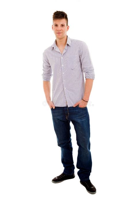 Young Casual Man Full Body Stock Image Image Of Pensive 29349807