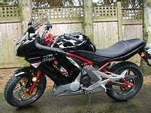 The bike contains dual petal disc brakes. Kawasaki Ninja 650R - Wikipedia