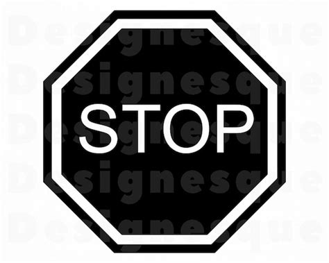 Stop Sign Clipart Black And White Goimages I