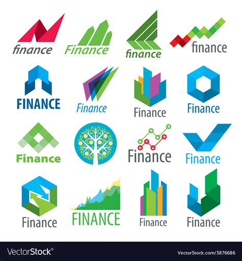 Big Set Of Logos Finance Royalty Free Vector Image