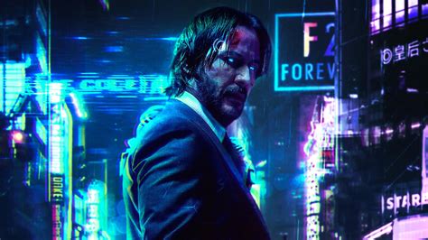 Cyberpunk John Wick Keanu Reeves Fanart Wallpaper Id3236