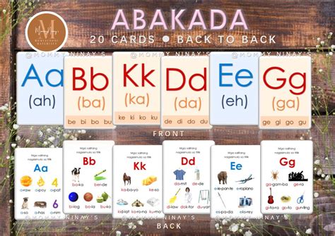 Abakada Tagalog Filipino 20 Back To Back Flashcards W Free Ring