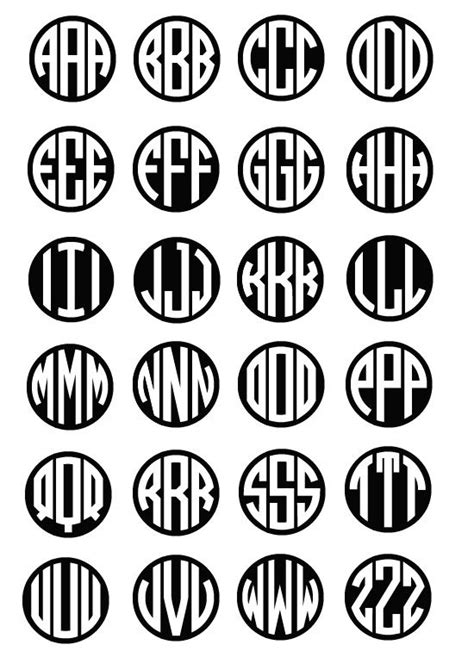 Circle Monogram Background Font Free Monogram Fonts Circle Monogram