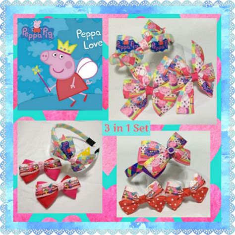 Peppa Pig Headband And Hairclips 3 In 1 Set Shopee Philippines
