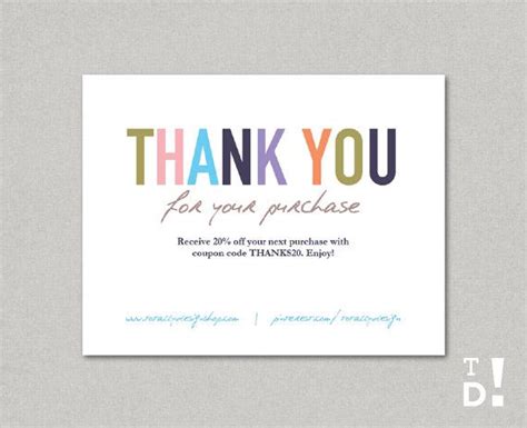Thank you for your order cards that are easy on printer ink with a white background. Business Thank You Cards template INSTANT DOWNLOAD - Naturally Colorful | Thank you card ...