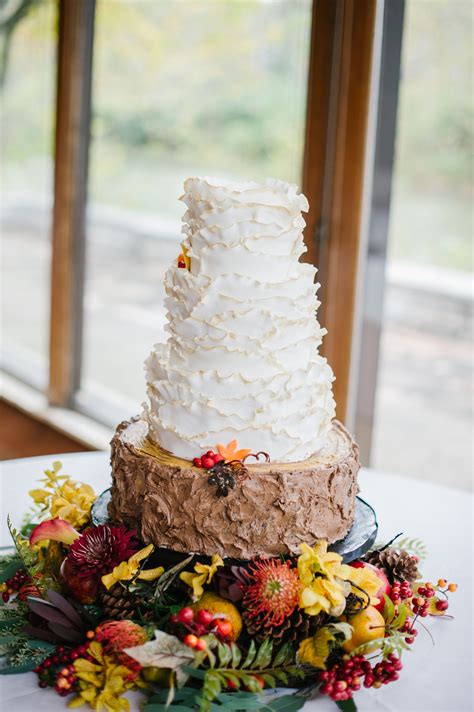 Rustic Buttercream Cake With Fall Flowers