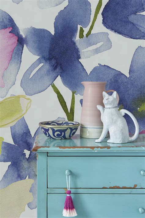 Florrie Wallpaper By Bluebellgray Floral Bedding Watercolor Wallpaper Print Wallpaper