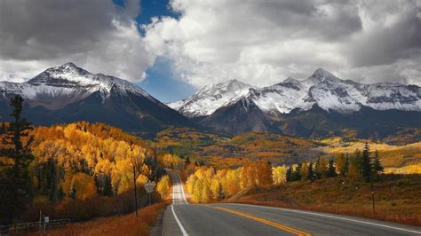 Canada Fall Nature Mountains Road Wallpapers Hd Desktop And