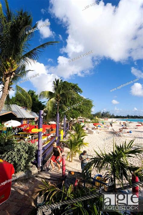 People Relaxing At Beach Near The Boatyard Beach Bar Bridgetown Barbados Caribbean Stock