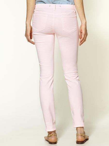 J Brand 910 Low Rise Skinny Jeans In Pink Baby Pink Lyst