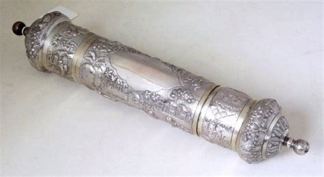 Sold Price Antique Indian Silver Scroll Holder 19thc Decorated With