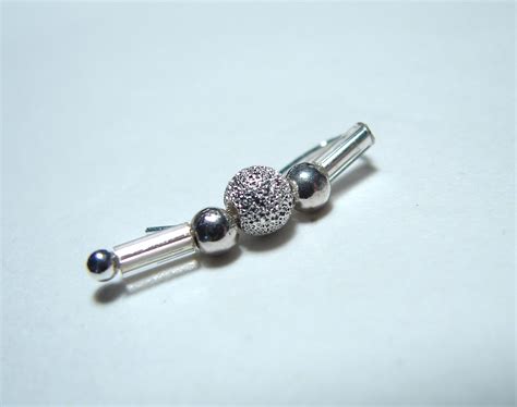 Ear Pins Silver Beads And Glass Ear Pins Pair On Luulla