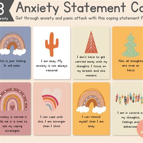 Anxiety Coping Statement Therapy Office Decor School Etsy