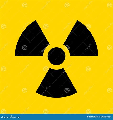 Radioactive Warning Yellow Circle Sign Radioactivity Warning Vector