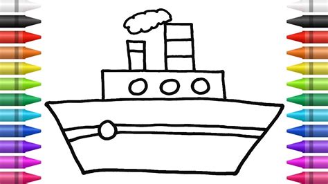 How To Draw And Color A Ship Youtube
