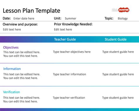 Free Simple Lesson Plan Template For Powerpoint Free Powerpoint