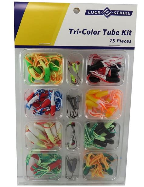 Luck E Strike Tri Color Tube Kit Assorted Colors 75 Piece Crappie