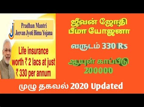 Pradhan Mantri Jeevan Jyothi Bima Yojana in Tamil/PM life ...