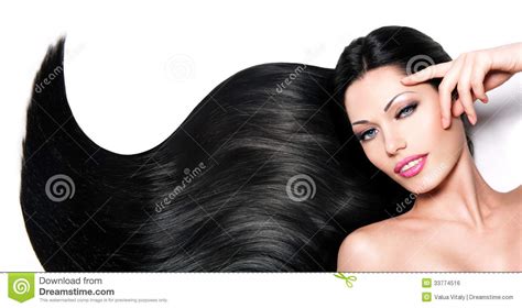Beautiful Woman With Long Black Hair Royalty Free Stock