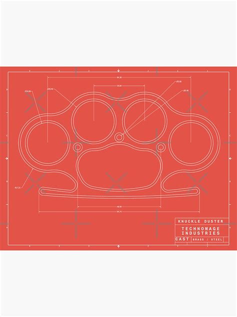 Knuckle Duster Schematic Sticker For Sale By Aromis Redbubble