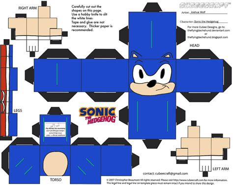 Sonic Paper Toy Free Printable Papercraft Templates