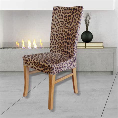 500 x 500 jpeg 28 кб. Statement Prints Leopard Dining Chair Cover | Temple & Webster